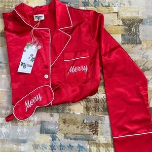 Show Me Your MuMu Red Satin Pajama Set